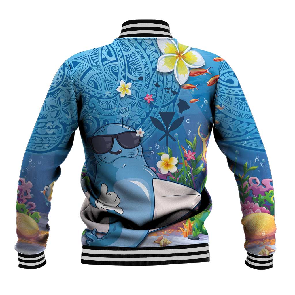 Aloha Hawaiian Monk Seal Baseball Jacket Polynesian Tattoo The Ocean and Undersea Vibe