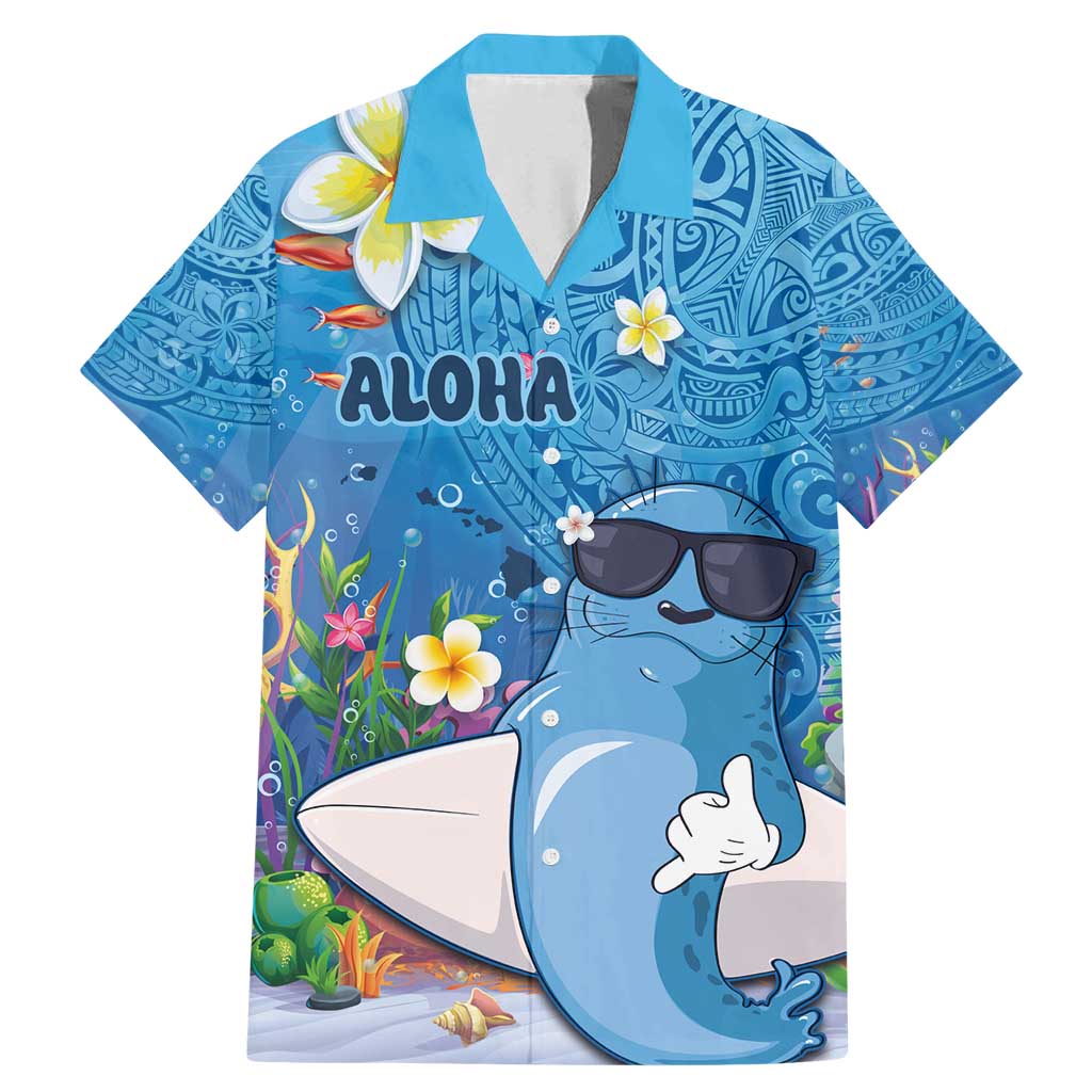 Aloha Hawaiian Monk Seal Family Matching Mermaid Dress and Hawaiian Shirt Polynesian Tattoo The Ocean and Undersea Vibe