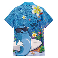 Aloha Hawaiian Monk Seal Family Matching Off The Shoulder Long Sleeve Dress and Hawaiian Shirt Polynesian Tattoo The Ocean and Undersea Vibe