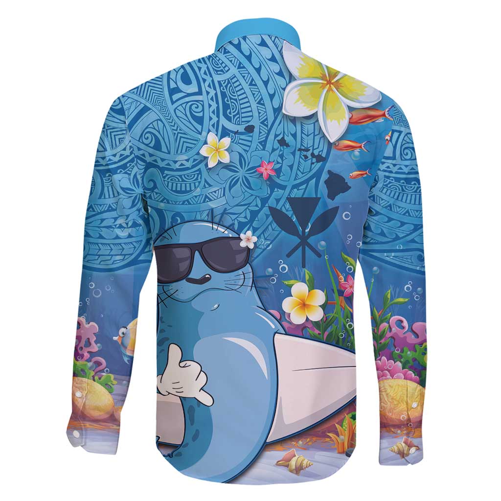 Aloha Hawaiian Monk Seal Family Matching Short Sleeve Bodycon Dress and Hawaiian Shirt Polynesian Tattoo The Ocean and Undersea Vibe