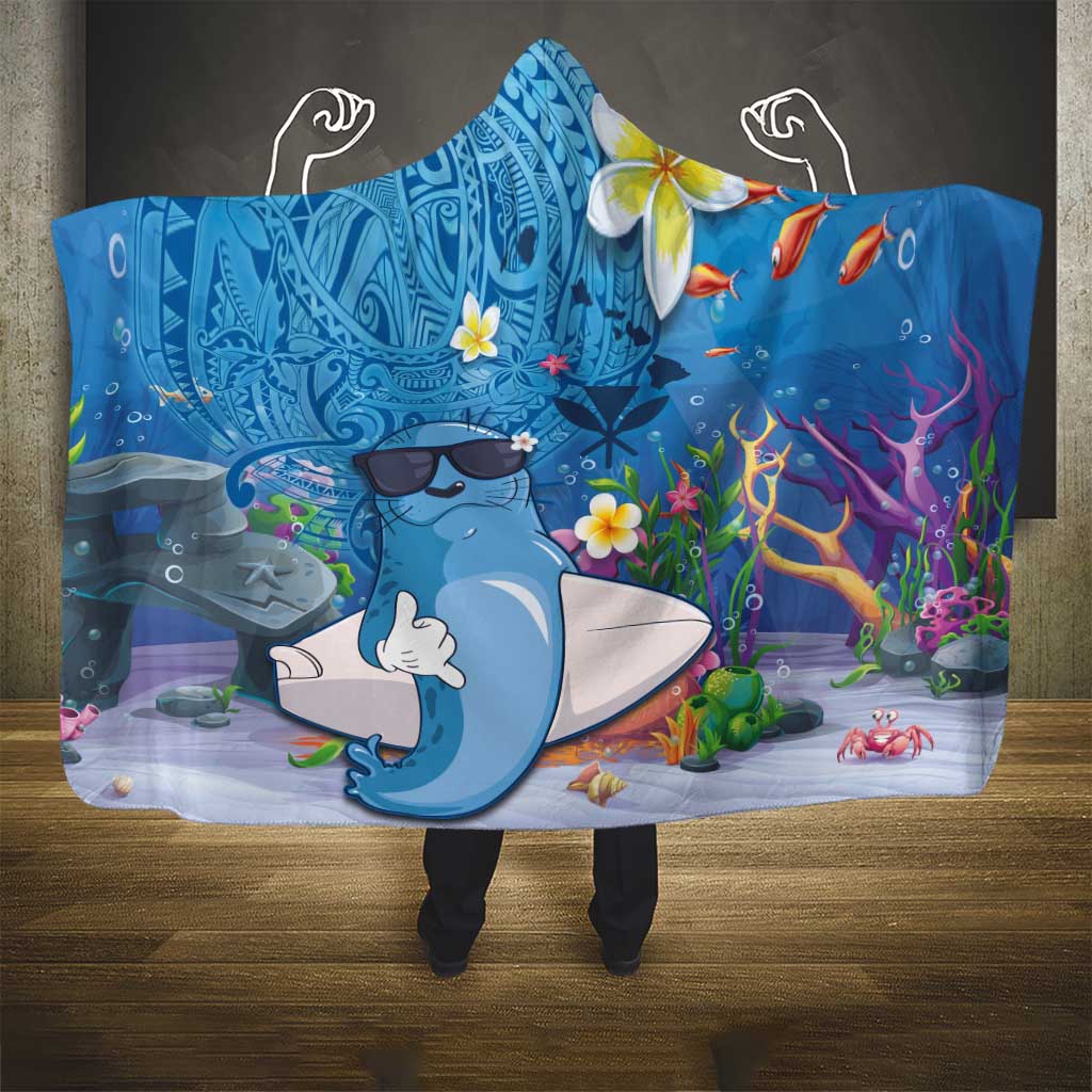 Aloha Hawaiian Monk Seal Hooded Blanket Polynesian Tattoo The Ocean and Undersea Vibe LT03 - Polynesian Pride