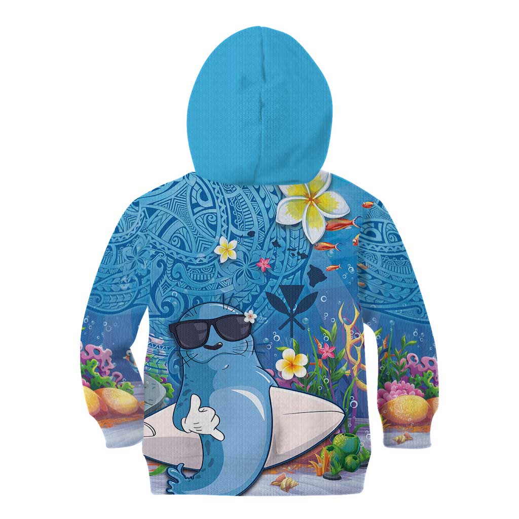 Aloha Hawaiian Monk Seal Kid Hoodie Polynesian Tattoo The Ocean and Undersea Vibe LT03 - Polynesian Pride