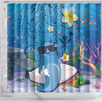 Aloha Hawaiian Monk Seal Shower Curtain Polynesian Tattoo The Ocean and Undersea Vibe