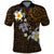 Hawaiian Turtle and Plumeria Polo Shirt Polynesian Tattoo and Tribal Elements Pattern Orange Color