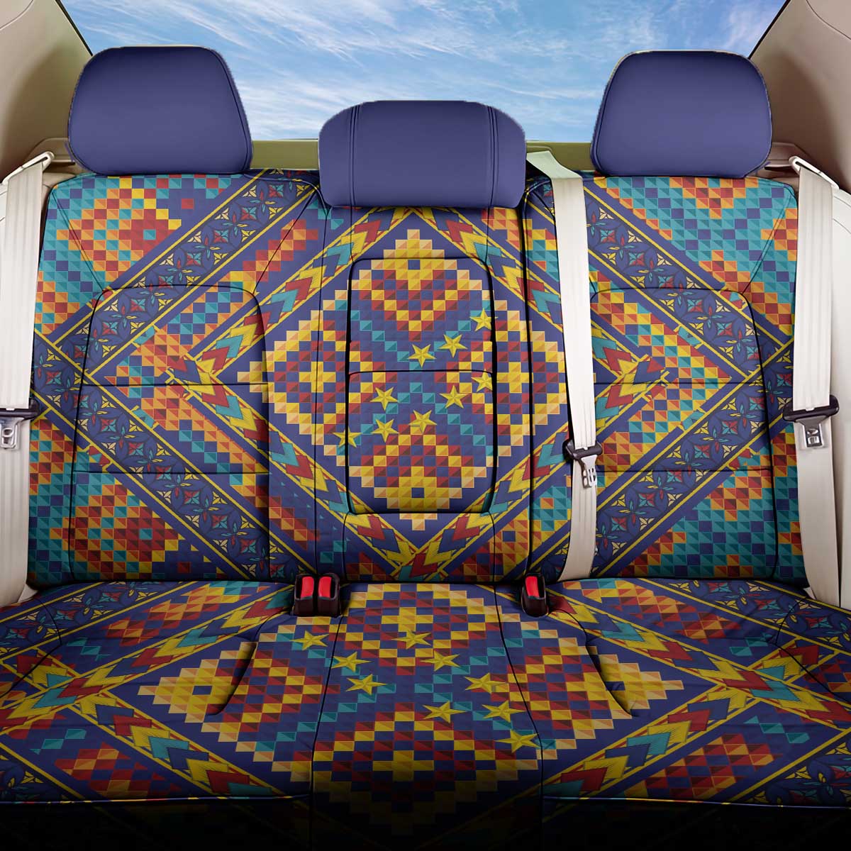 Kolose-Tuvalu Crochet Back Car Seat Cover with Polynesian and Pacific Tattoos - Polynesian Pride