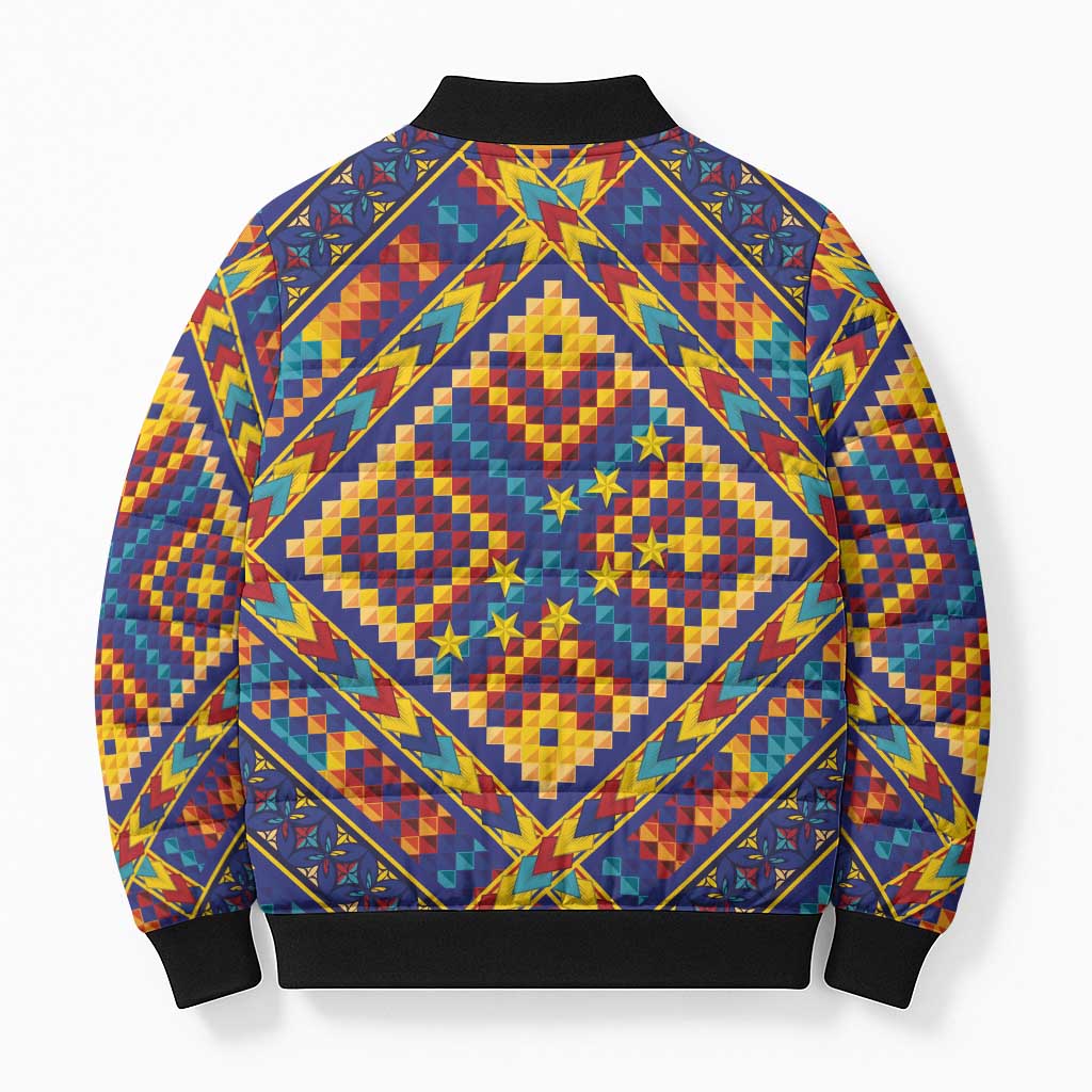 Kolose-Tuvalu Crochet Bomber Puffer Jacket with Polynesian and Pacific Tattoos - Polynesian Pride