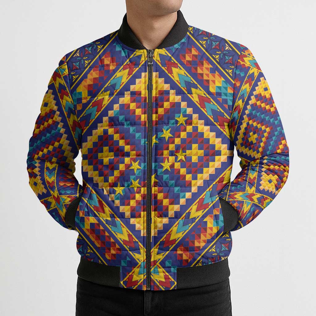 Kolose-Tuvalu Crochet Bomber Puffer Jacket with Polynesian and Pacific Tattoos - Polynesian Pride