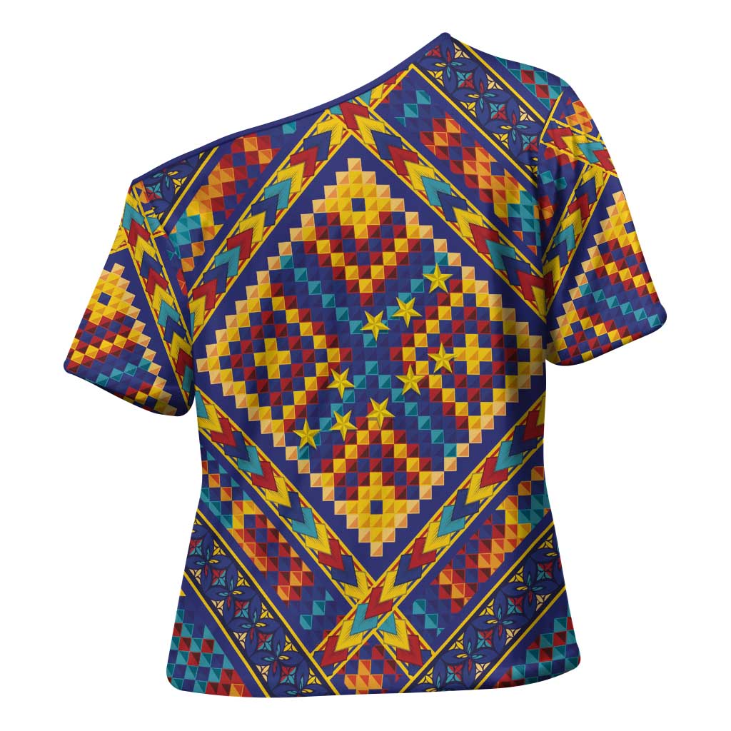 Kolose-Tuvalu Crochet Cross Shoulder Shirt with Polynesian and Pacific Tattoos - Polynesian Pride