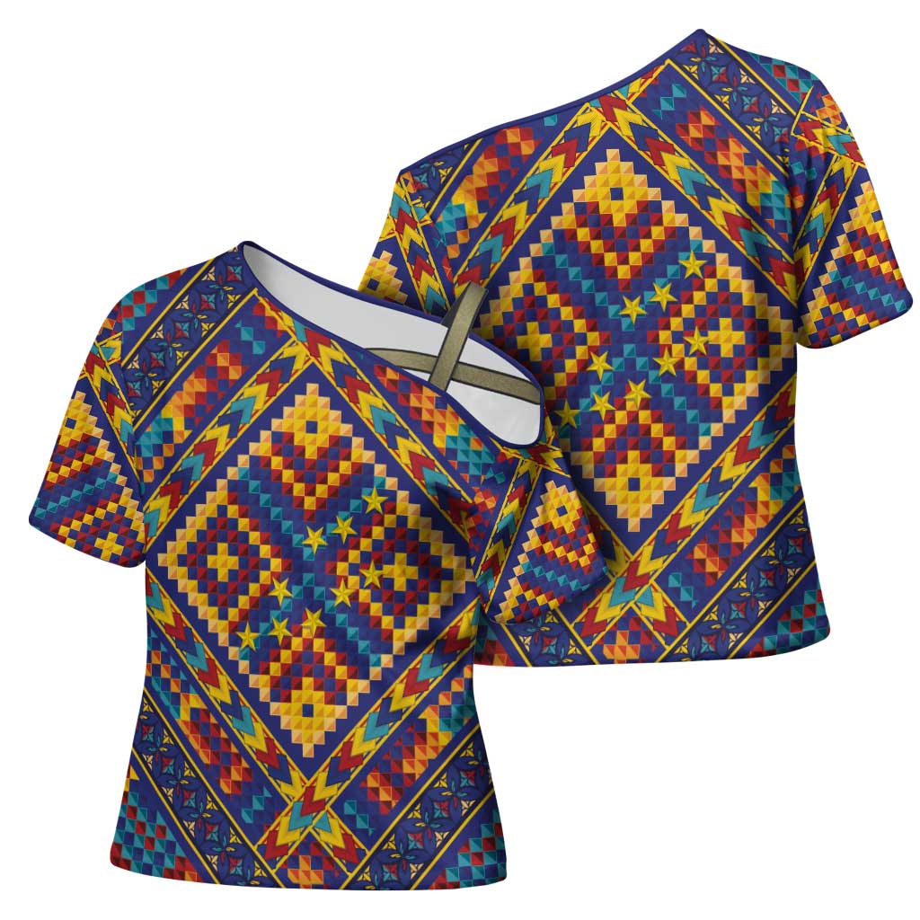 Kolose-Tuvalu Crochet Cross Shoulder Shirt with Polynesian and Pacific Tattoos - Polynesian Pride