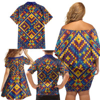 Kolose-Tuvalu Crochet Family Matching Off Shoulder Short Dress and Hawaiian Shirt with Polynesian and Pacific Tattoos - Polynesian Pride