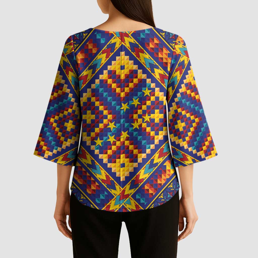Kolose-Tuvalu Crochet Kimono Sleeve Blouse with Polynesian and Pacific Tattoos - Polynesian Pride