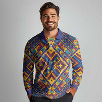 Kolose-Tuvalu Crochet Long Sleeve Polo Shirt with Polynesian and Pacific Tattoos - Polynesian Pride