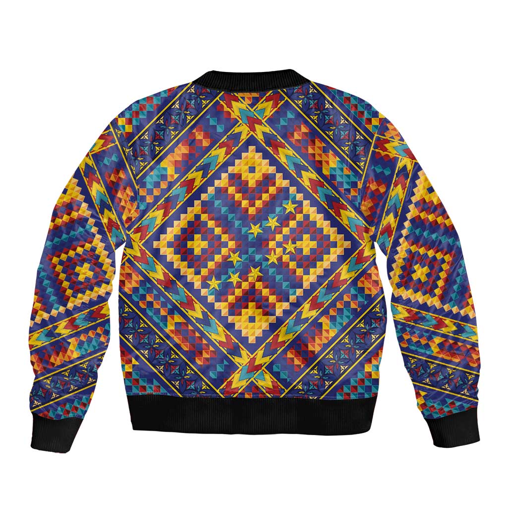 Kolose-Tuvalu Crochet Sleeve Zip Bomber Jacket with Polynesian and Pacific Tattoos - Polynesian Pride