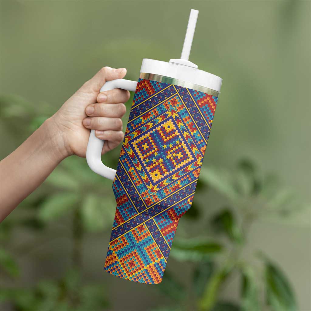 Kolose-Tuvalu Crochet Tumbler With Handle with Polynesian and Pacific Tattoos - Polynesian Pride