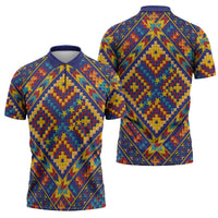 Kolose-Tuvalu Crochet Zipper Polo Shirt with Polynesian and Pacific Tattoos - Polynesian Pride