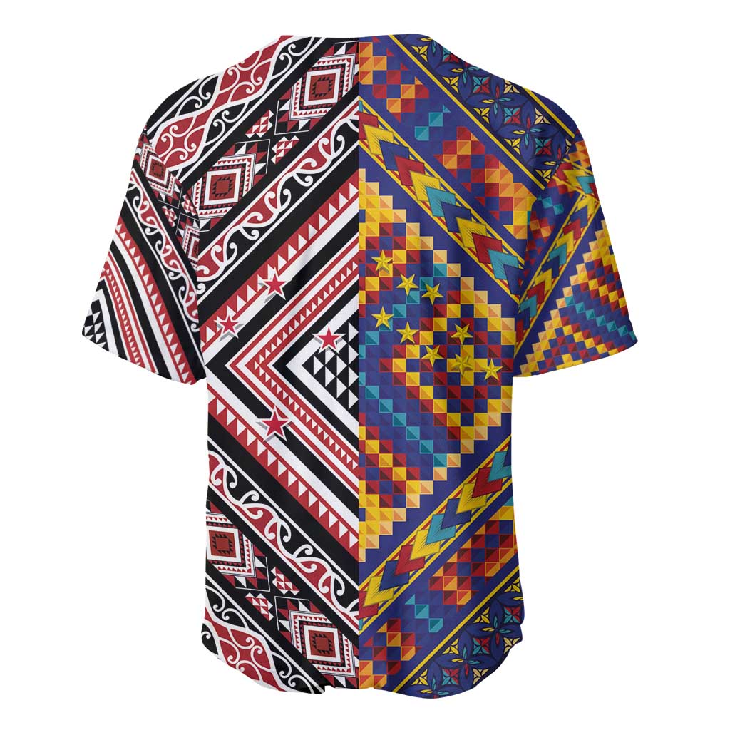 Tuvaluan and New Zealand Culture Baseball Jersey The Art of Kolose and Taniko - Polynesian Pride