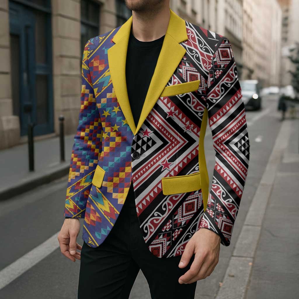 Tuvaluan and New Zealand Culture Blazer The Art of Kolose and Taniko - Polynesian Pride