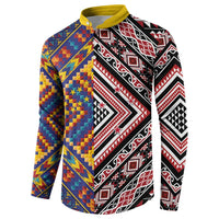 Tuvaluan and New Zealand Culture Button Sweatshirt The Art of Kolose and Taniko - Polynesian Pride