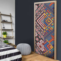 Tuvaluan and New Zealand Culture Door Cover The Art of Kolose and Taniko - Polynesian Pride