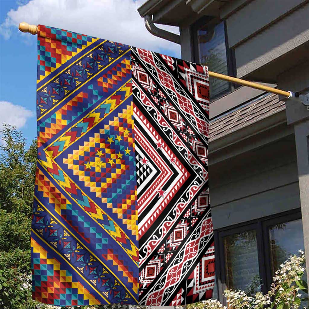 Tuvaluan and New Zealand Culture Garden Flag The Art of Kolose and Taniko - Polynesian Pride