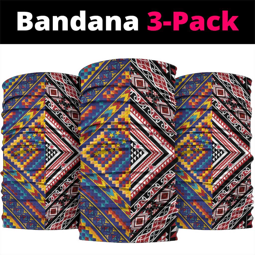 Tuvaluan and New Zealand Culture Neck Gaiter The Art of Kolose and Taniko - Polynesian Pride