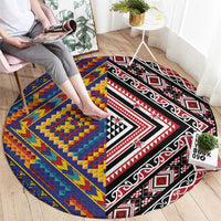 Tuvaluan and New Zealand Culture Round Carpet The Art of Kolose and Taniko - Polynesian Pride