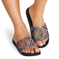 Tuvaluan and New Zealand Culture Slide Sandals The Art of Kolose and Taniko - Polynesian Pride