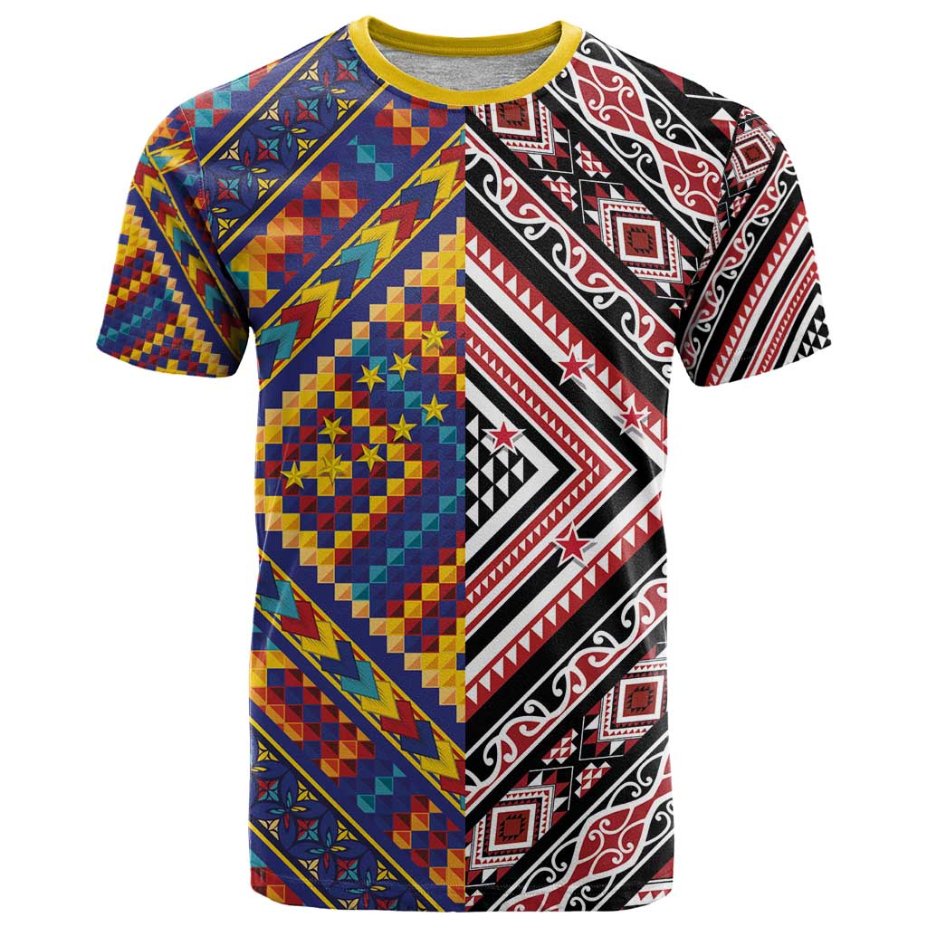 Tuvaluan and New Zealand Culture T Shirt The Art of Kolose and Taniko - Polynesian Pride