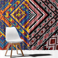 Tuvaluan and New Zealand Culture Window Curtain The Art of Kolose and Taniko - Polynesian Pride