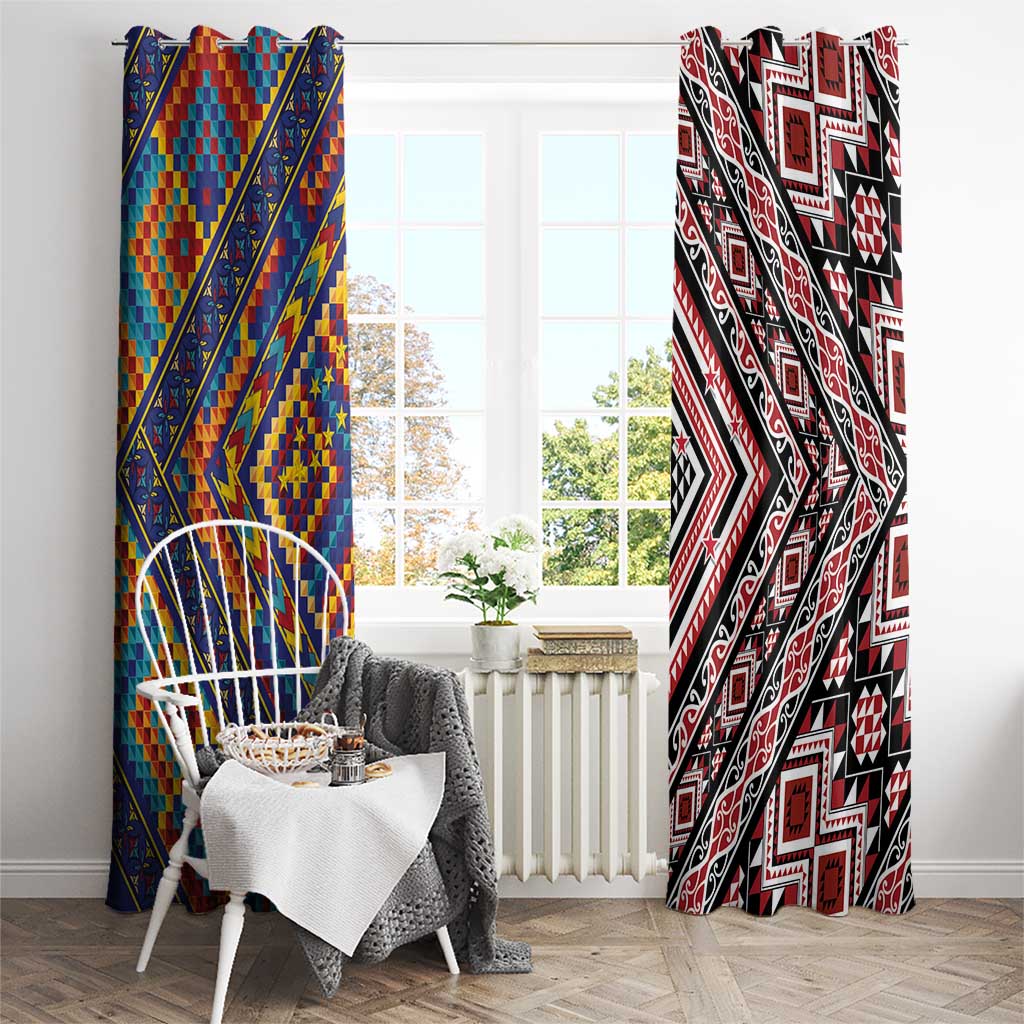 Tuvaluan and New Zealand Culture Window Curtain The Art of Kolose and Taniko - Polynesian Pride