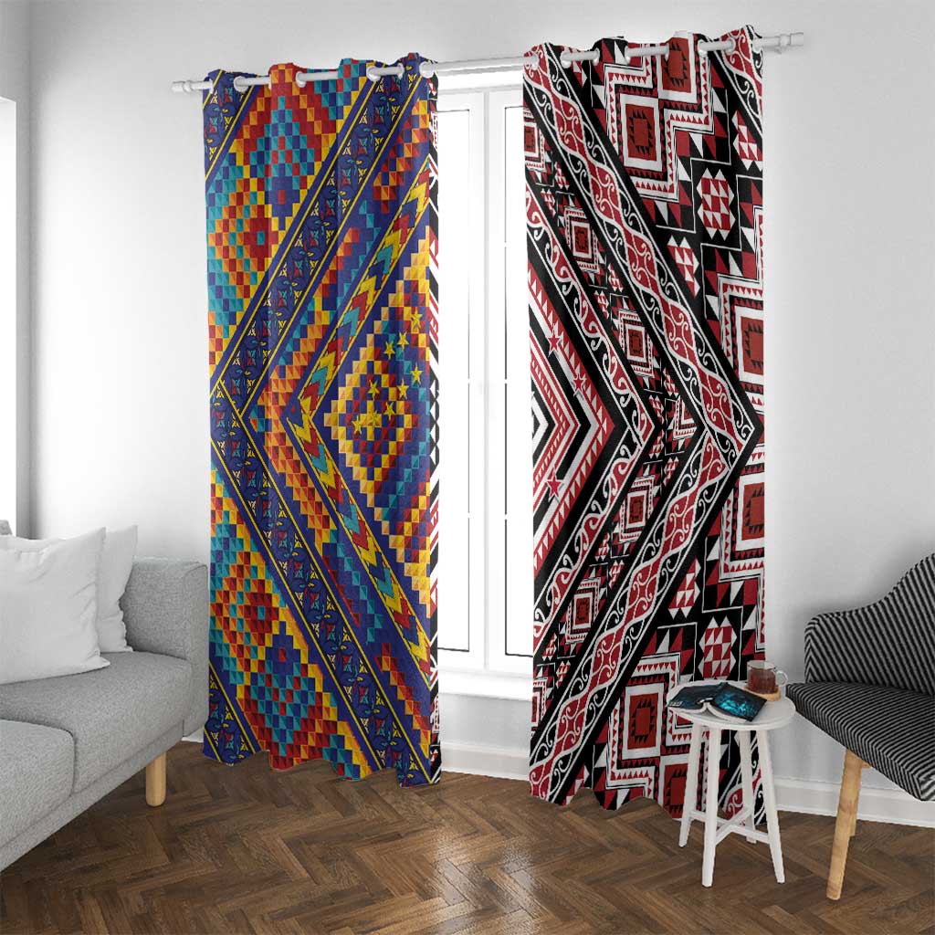 Tuvaluan and New Zealand Culture Window Curtain The Art of Kolose and Taniko - Polynesian Pride