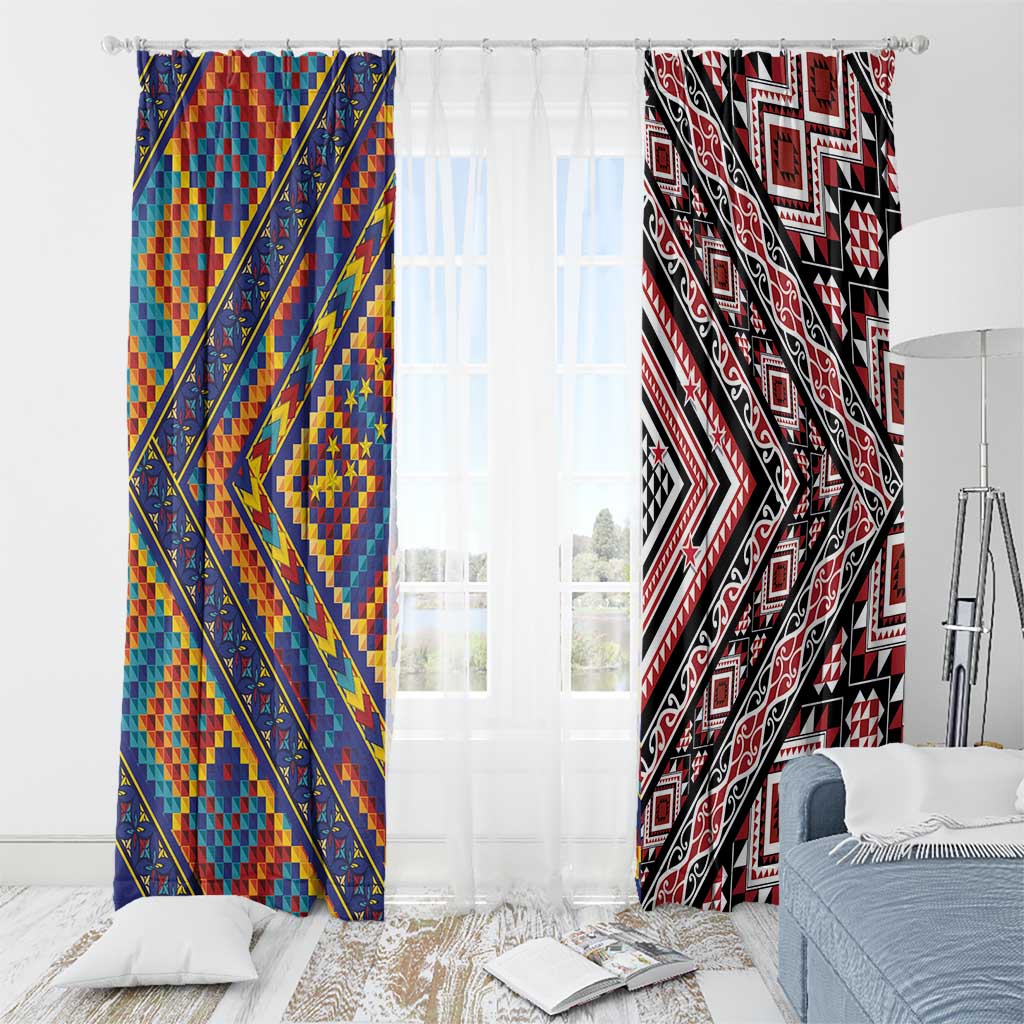 Tuvaluan and New Zealand Culture Window Curtain The Art of Kolose and Taniko - Polynesian Pride