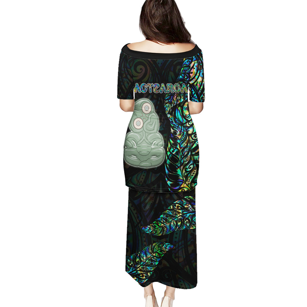 New Zealand Puletasi Silver Fern and Hei Tiki with Papua Shell Maori Tribal LT03 - Polynesian Pride