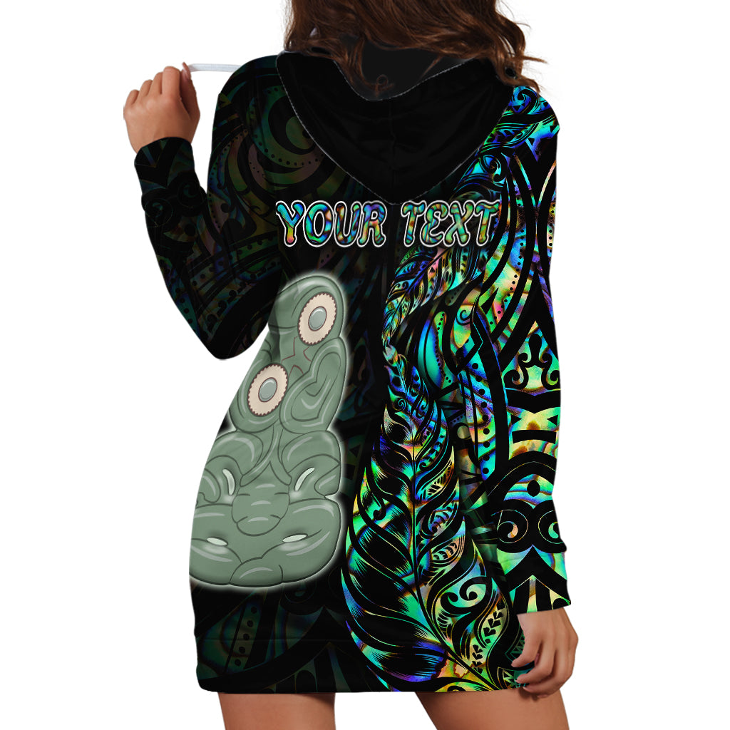 Custom New Zealand Hoodie Dress Silver Fern and Hei Tiki with Papua Shell Maori Tribal LT03 - Polynesian Pride