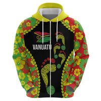 Personalised Vanuatu Running Hoodie Footprint and Hibiscus Polynesian Style LT03 - Polynesian Pride