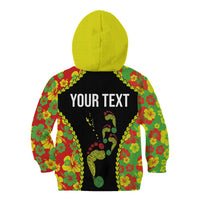 Personalised Vanuatu Running Kid Hoodie Footprint and Hibiscus Polynesian Style LT03 - Polynesian Pride