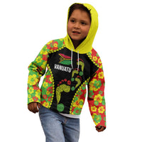 Personalised Vanuatu Running Kid Hoodie Footprint and Hibiscus Polynesian Style LT03 - Polynesian Pride