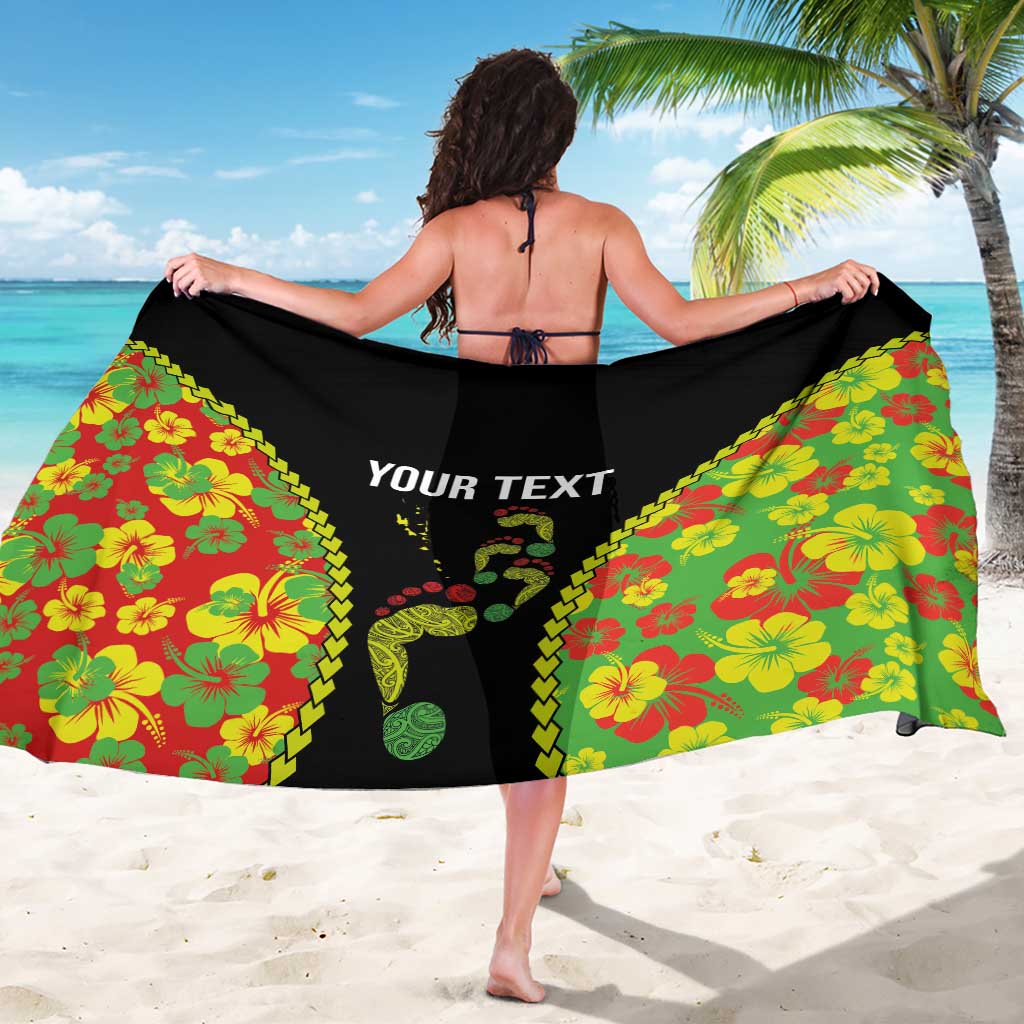 Personalised Vanuatu Running Sarong Footprint and Hibiscus Polynesian Style LT03 - Polynesian Pride