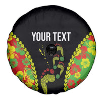 Personalised Vanuatu Running Spare Tire Cover Footprint and Hibiscus Polynesian Style LT03 - Polynesian Pride
