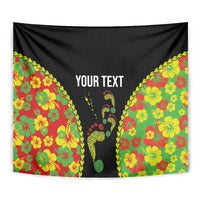 Personalised Vanuatu Running Tapestry Footprint and Hibiscus Polynesian Style LT03 - Polynesian Pride