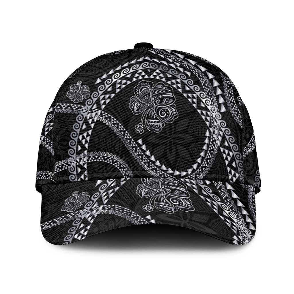 Hawaiian Kakau Art and Hisbiscus Tattoo Classic Cap Tribal Pattern-Silver Style - Polynesian Pride