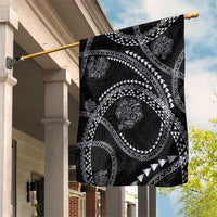Hawaiian Kakau Art and Hisbiscus Tattoo Garden Flag Tribal Pattern-Silver Style - Polynesian Pride