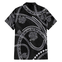 Hawaiian Kakau Art and Hisbiscus Tattoo Hawaiian Shirt Tribal Pattern-Silver Style - Polynesian Pride