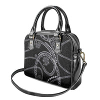 Hawaiian Kakau Art and Hisbiscus Tattoo Shoulder Handbag Tribal Pattern-Silver Style - Polynesian Pride