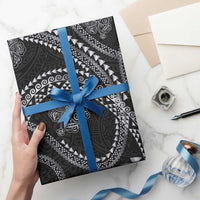 Hawaiian Kakau Art and Hisbiscus Tattoo Wrapping Paper Tribal Pattern-Silver Style LT03 - Polynesian Pride
