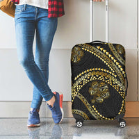 Hawaiian Kakau Art and Hisbiscus Tattoo Luggage Cover Tribal Pattern-Gold Style - Polynesian Pride