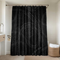 Hawaiian Kakau Art and Hisbiscus Tattoo Bathroom Set Tribal Pattern-Black Gradient Style - Polynesian Pride