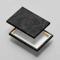 Hawaiian Kakau Art and Hisbiscus Tattoo Canvas Wall Art Tribal Pattern-Black Gradient Style - Polynesian Pride