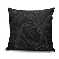 Hawaiian Kakau Art and Hisbiscus Tattoo Pillow Cover Tribal Pattern-Black Gradient Style - Polynesian Pride