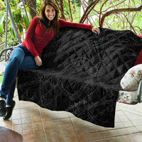 Hawaiian Kakau Art and Hisbiscus Tattoo Quilt Tribal Pattern-Black Gradient Style - Polynesian Pride